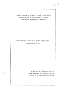 CODI-UNIPER_m0831p01 - Guias Curriculares para o Ensino de Primeiro Grau de Programas de Saúde, 1973