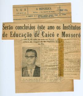 CBPE_m221p02 - Recortes de Jornais com Matérias sobre a Escola Normal de Caicó e Mossoró, 1958