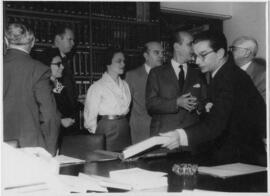 Visita do Diretor-Geral do INEP Anísio Teixeira à sede do CBPE, 1958.