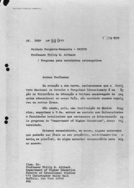 CODI-UNIPER_m1082p17 - Correspondências sobre Solicitação e Envio de Informações sobre Programa para Estudantes Estrangeiros, 1977