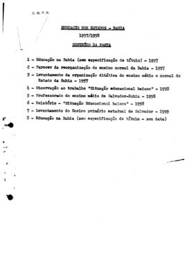 CRPE-BA_m011p01 - Documentos Referentes à Educação Na Bahia, 1957 - 1959