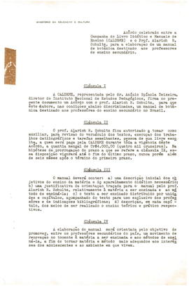 CALDEME_m025p01 - Acordo e correspondências para elaboração de Manual de Botânica. 1954