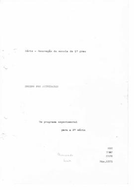 CODI-UNIPER_m0938p01 - Programa Experimental para a Segunda Série, 1975
