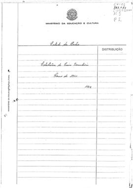 ESTATÍSTICA_m005p02 - Estatística do Ensino Secundário do Estado da Bahia - Censo de 1950, 1952