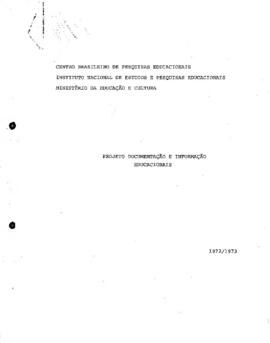 DDI_m002p01 - Projeto Documentação e Informação Educacionais, 1972 - 1973