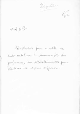 CODI-UNIPER_m0177p02 - Questionário para a Coleta de Dados Relativos à Remuneração dos Professores em Estabelecimentos Particulares de Ensino Superior, 1939