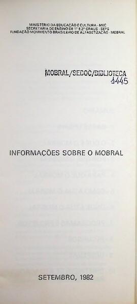 Ficha Catalográfica com Informações sobre o MOBRAL, 1982