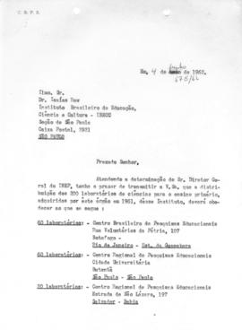 CODI_m038p04 - Correspondências sobre Laboratórios para Ensino de Ciências, 1962