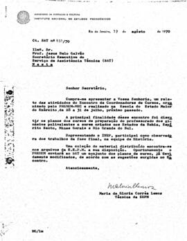 SAT_m029p01 - Relatório das atividades do Encontro de Coordenadores de Cursos - MEC - PREMEM,1970