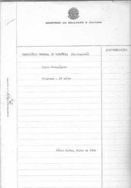 CODI-UNIPER_m0956p01 - Programas de Ensino para Primeira à Terceira Série de Rondônia, 1956