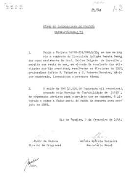 CBPE_m076p19 - Termo de Encerramento sobre o Contrato de Lydinea Barata Bessadas, 1955