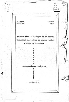 SAT_m042p01 - Projeto de Implantação de um Sistema Cadastral das Redes de Ensino Primário e Médio...