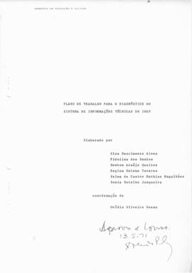 CODI_m012p02 - Plano de Trabalho para o Diagnóstico do Sistema de Informações Técnicas do INEP, 1971