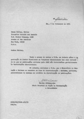 CODI-UNIPER_m1234p04 - Correspondências referentes ao Envio e Acesso à Publicações sobre o Ensino do Brasil, 1970 - 1971