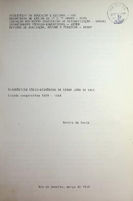Diagnóstico Socioeconômico da Serra João do Vale: Estudo Comparativo, 1985