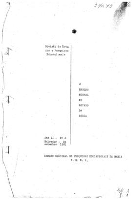 CRPE-BA_m022p02 - Trabalho “Expansão do Ensino Normal no Estado da Bahia”, 1961