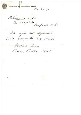 CALDEME_m031p01 - Correspondências - Relações de livros didáticos, 1952