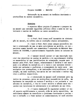 CALDEME_m004p01 - Elaboração de Manual de Botânica destinado a professores do Ensino Secundário, 1953