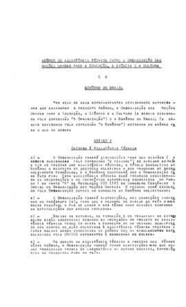 CBPE_m129p01- Acordo de Assistência Técnica entre a UNESCO e o governo do Brasil, 1953