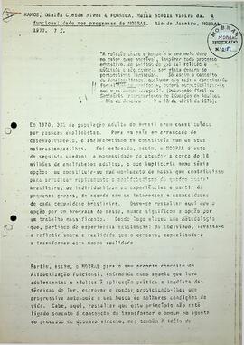 A Funcionalidade nos Programas do MOBRAL, 1981