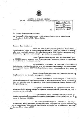 COLTED_m012p05 - Correspondência Encaminhando Recomendações ao Plano Piloto da COLTED, 1968