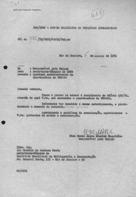 CODI-UNIPER_m1239p05 - Correspondências trocadas entre a Uniper e a Coordenadora de Estudos da Oficina Regional de Educação da UNESCO, 1974