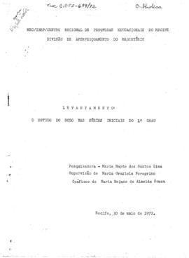 CRPE-PE_m002p01 - Estudo do Solo nas Séries Iniciais do 1º Grau, 1972