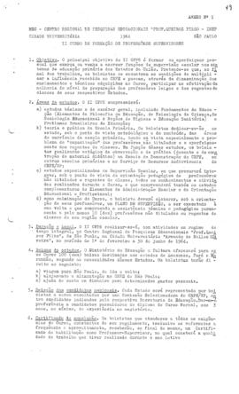 CRPE-SP_m0078p01 - Documentos referentes ao II Curso de Formação de Professores Supervisores, 1964