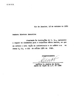 CBPE_m034p04 - Documentos para composição de relatório referente a Seção Audiovisual, 1970