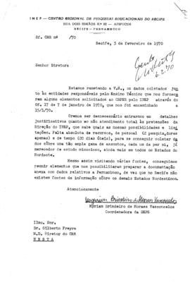 CRPE-PE_m040p01 - Documentação com Dados do Ensino Técnico em Pernambuco, 1970