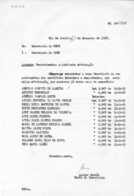 CBPE_m312p02 - Correspondências Enviadas e Recebidas pelo CBPE sobre Pessoal, 1967