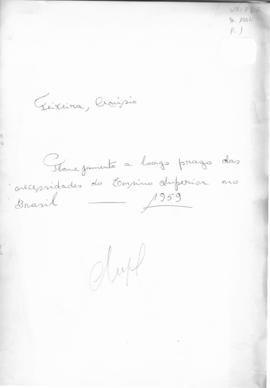CODI-UNIPER_m1004p01 - Estudo “Planejamento a Longo Prazo das Necessidades do Ensino Superior no Brasil”, 1959