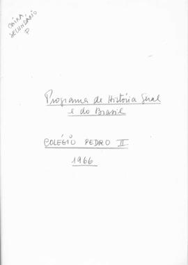 CODI-UNIPER_m0412p01 - Programa de História Geral e do Brasil do Colégio Pedro II, 1964 - 1966