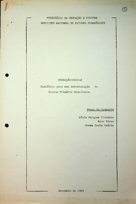 SAT_m036p01 - Subsídios para uma reformulação do Ensino Primário Brasileiro - Projeto Operação-Es...