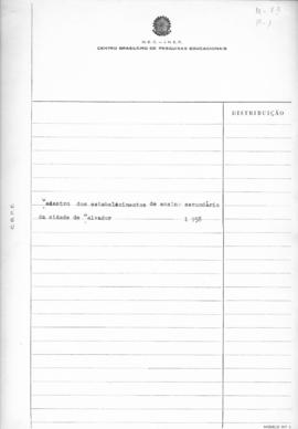 CODI_m073p01 - Cadastro dos Estabelecimentos de Ensino Secundário da Cidade de Salvador, 1958