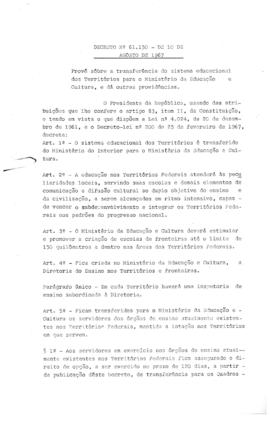 COLTED_m017p05 - Decreto sobre Transferência do Sistema Educacional Territórios Para o MEC, 1967