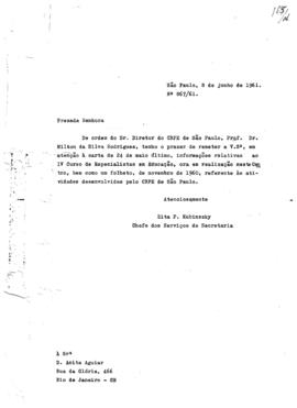 CRPE-SP_m0153p01 - Correspondências referentes ao III Curso de Especialistas em Educação, 1959 - ...
