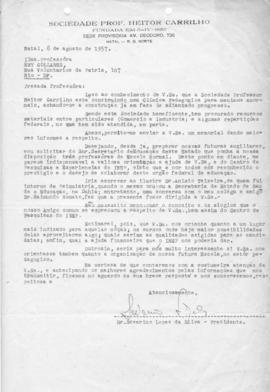 CBPE_m221p01 - Correspondência da Sociedade Professor Heitor Carrilho, 1957 - 1958