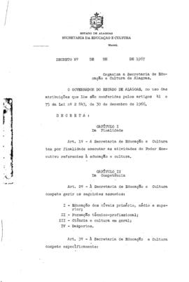 CRPE-SP_m0011p01 - Decreto que Organiza a Secretaria de Educação e Cultura de Alagoas, 1967