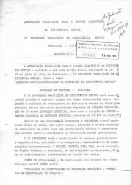 CODI-UNIPER_m0245p02 - Programa do IV Congresso Brasileiro de Deficiência Mental, 1974