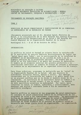 Treinamento de Educação Sanitária, 1973
