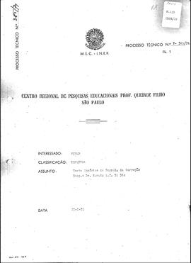 CRPE-SP_m0139p01 - Projeto de Pesquisa: Teste Empírico da Fórmula de Correção, 1974