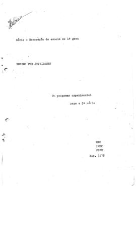 CODI-UNIPER_m1075p01 - Programa Experimental para 3ª Série, 1975
