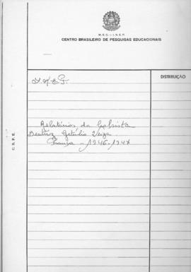 CODI_m083p01 - Relatórios da Bolsista Beatriz Getúlio Veiga, 1946-1947