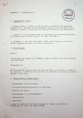 Estratégia para a Coordenação Estadual (COEST) do Maranhão, 1984