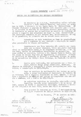 CBPE_m076p35 - Projetos sobre o Ensino das Matérias nas Escolas Secundárias e Sistema Educacional Paulista e Baiano, 1957