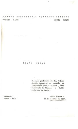 CURSO_m535p01 - Relatório de Apresentação do Centro Educacional Carneiro Ribeiro - CECR, 1950