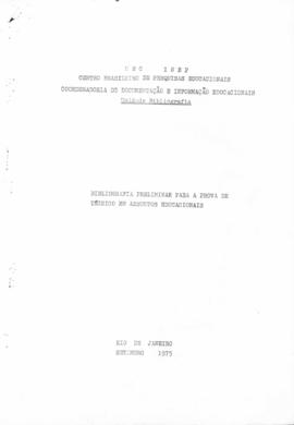 CODI-UNIPER_m1102p01 - Bibliografias para Etapas da Prova de Técnico em Assuntos Educacionais, 1975
