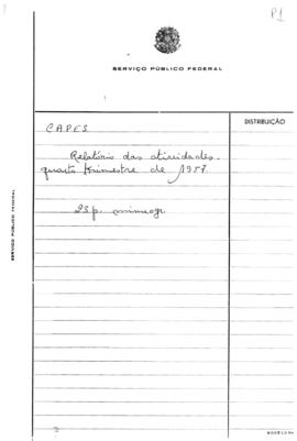 CAPES_m005p01 - Relatório de atividades do 4º trimestre, 1957