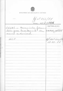 CODI-UNIPER_m1082p10 - Encaminha Formulário para Levantamento de Acervo Audiovisual, 1977